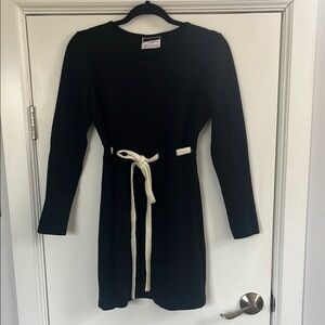 Knit Dress with Tie Waist